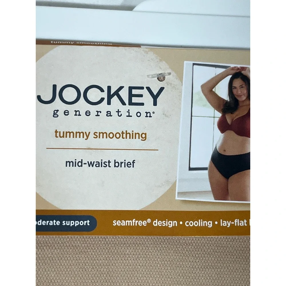 Jockey Generation Tummy Smoothing Mid-Waist Brief Women XL Nude Support Seamless